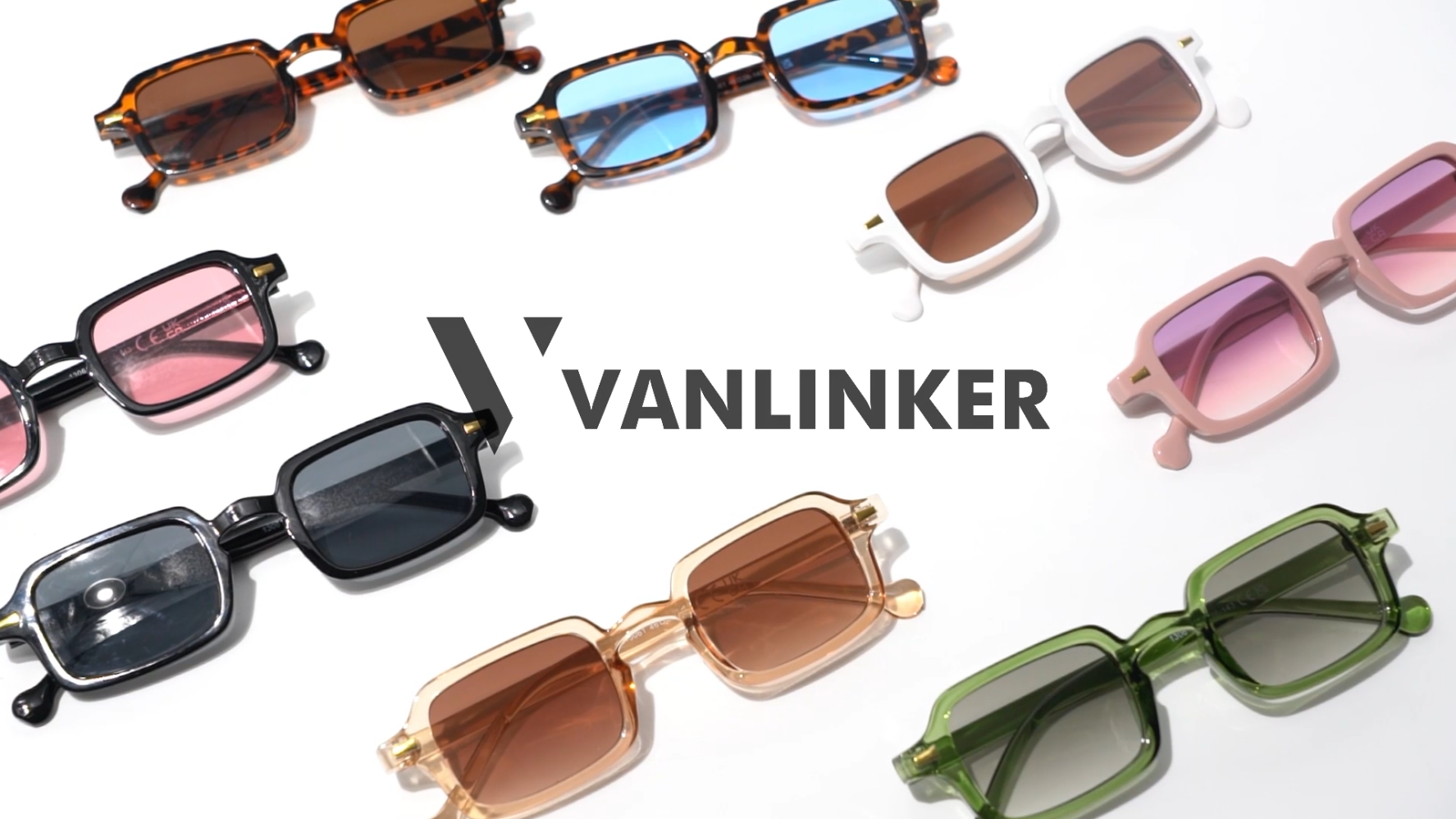 VANLINKER Retro Rectangle Sunglasses for Women Men Trendy Small
